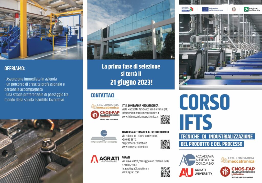 Al via il nuovo corso IFTS Tecniche di industrializzazione del prodotto e del processo 3