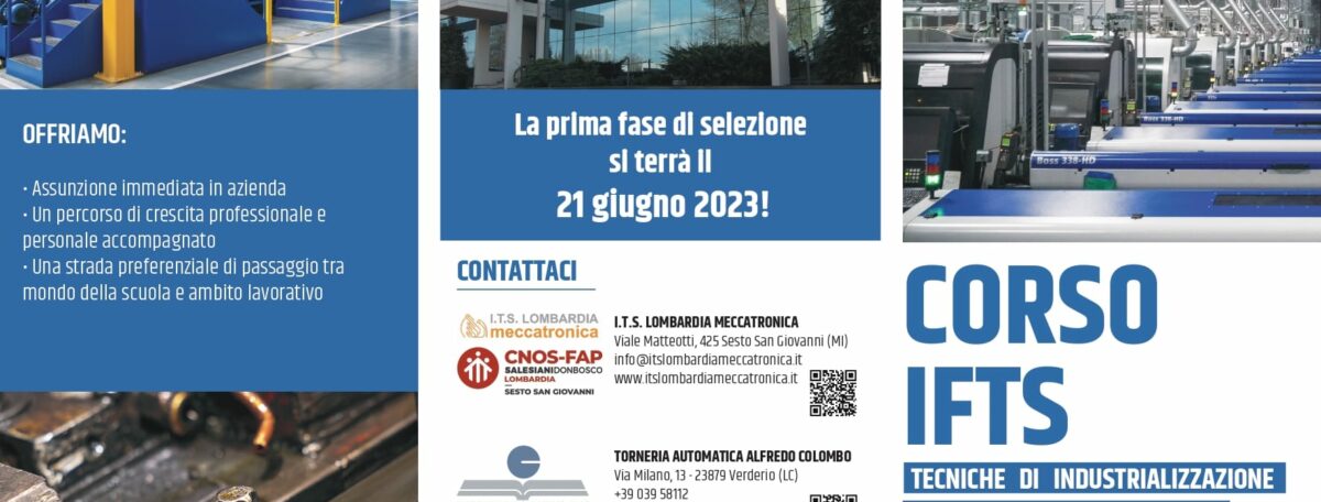 Al via il nuovo corso IFTS Tecniche di industrializzazione del prodotto e del processo 3